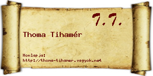 Thoma Tihamér névjegykártya